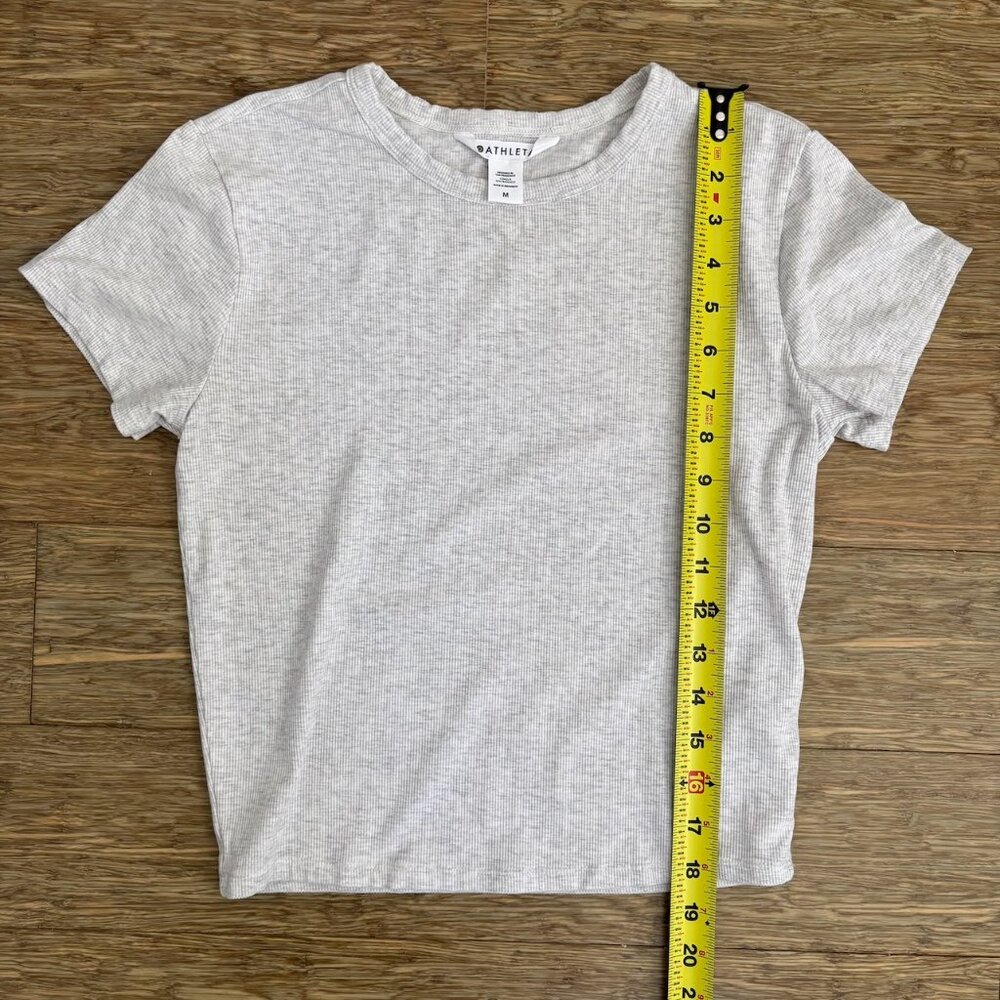 Athleta Signature Rib Crop Tee in Grey Heather Size Medium - Picture 5 of 7